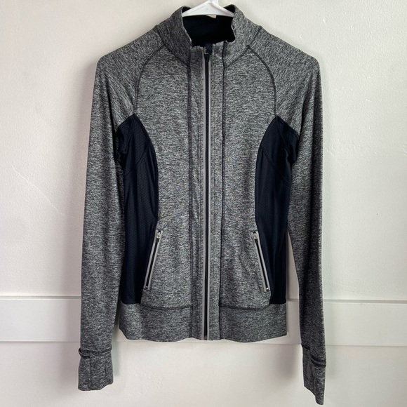 Reva Jackets & Blazers - Reva Activewear Heather Gray and Black Full Zip Jacket